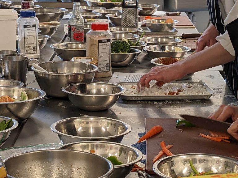 DIshes on table