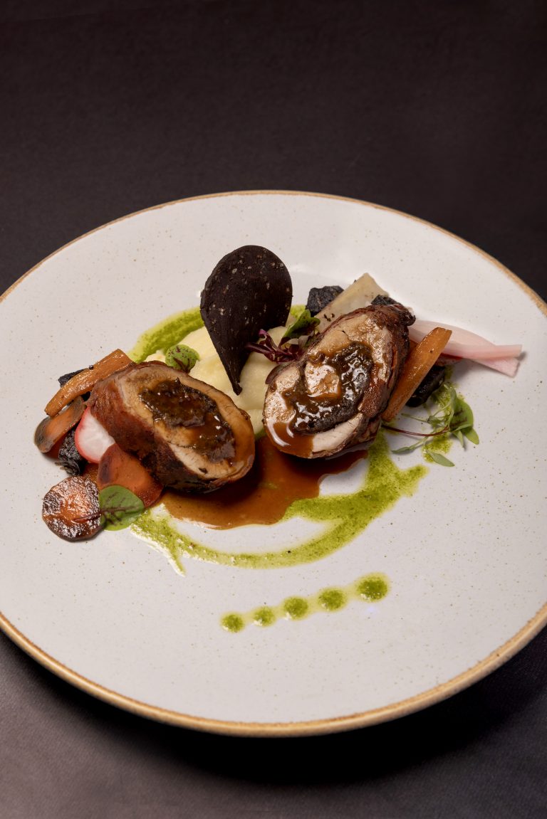 Adrian Cretu Pork fillet stuffed with prunes and black pudding