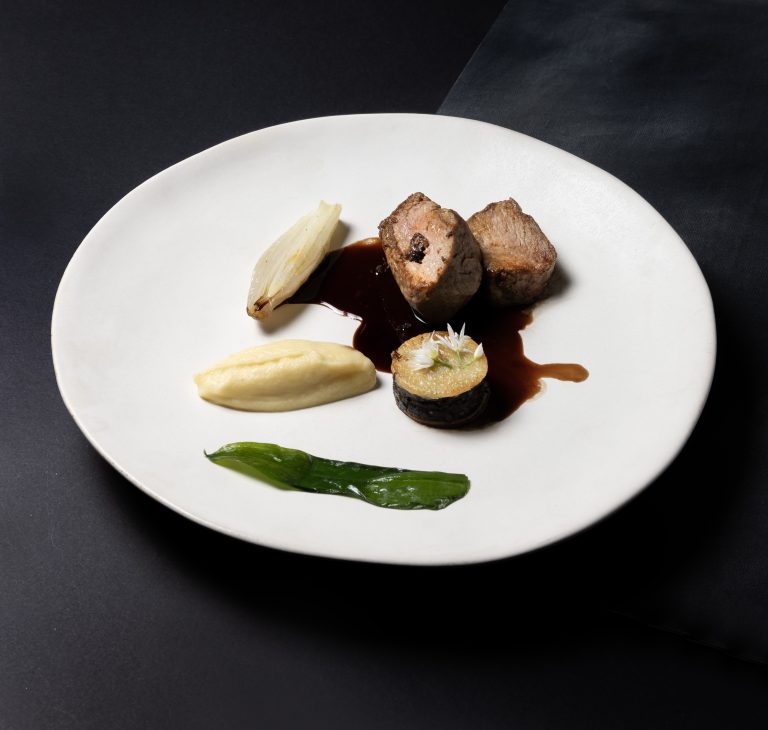 Lucy Rickmond Black pudding stuffed pork fillet a